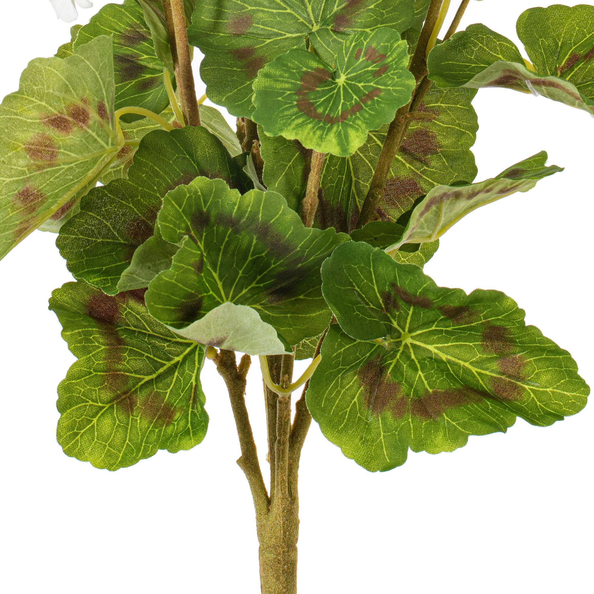 18" White Artificial Geranium Bush, 4ct.